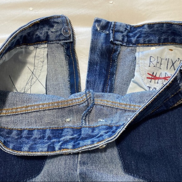 Asymmetric denim fringe skirt - Picture 3 of 4